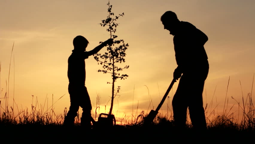 Father and Son Planting Future
